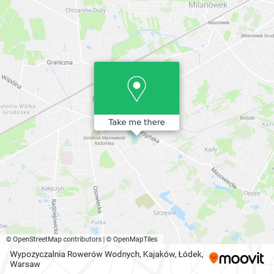 Карта Wypozyczalnia Rowerów Wodnych, Kajaków, Łódek