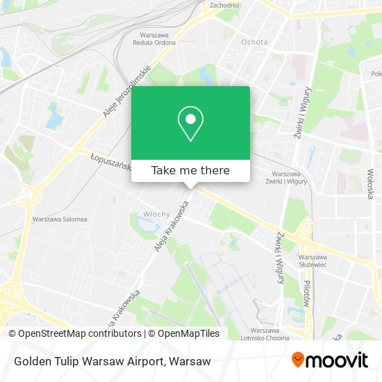 Golden Tulip Warsaw Airport map