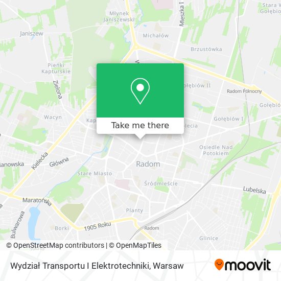 Wydział Transportu I Elektrotechniki map