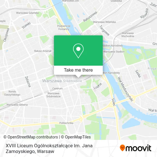XVIII Liceum Ogólnokształcące Im. Jana Zamoyskiego map