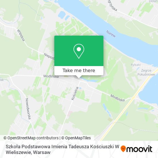 Карта Szkoła Podstawowa Imienia Tadeusza Kościuszki W Wieliszewie