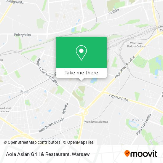 Карта Aoia Asian Grill & Restaurant