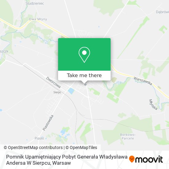 Pomnik Upamiętniający Pobyt Generała Władysława Andersa W Sierpcu map