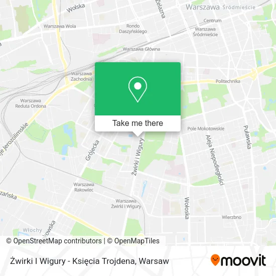 Żwirki I Wigury - Księcia Trojdena map