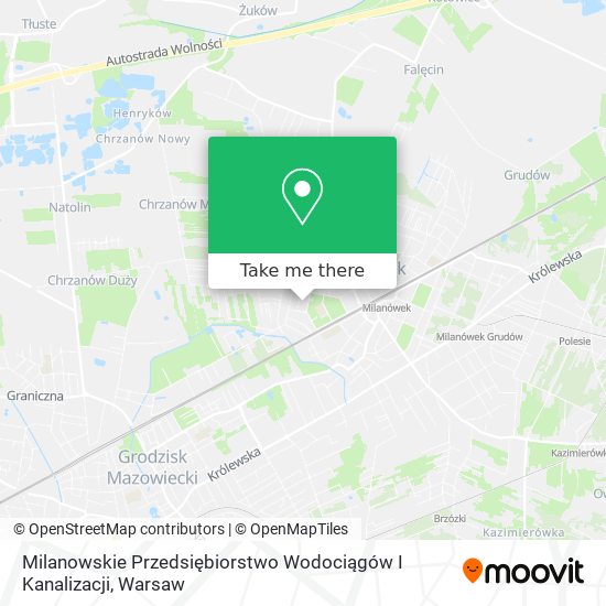 Milanowskie Przedsiębiorstwo Wodociągów I Kanalizacji map