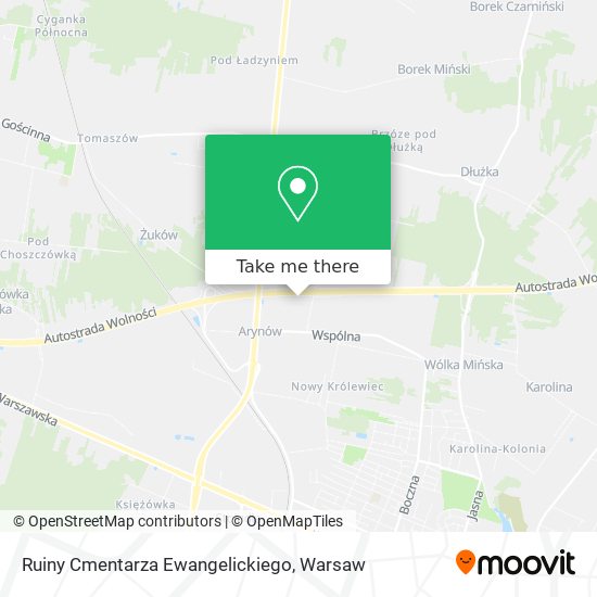 Ruiny Cmentarza Ewangelickiego map