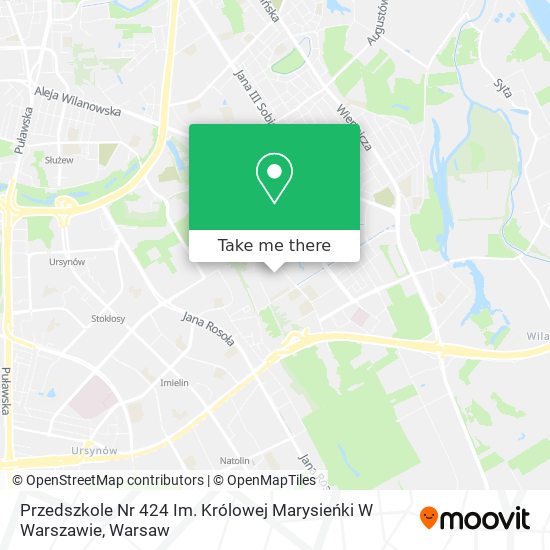 Przedszkole Nr 424 Im. Królowej Marysieńki W Warszawie map