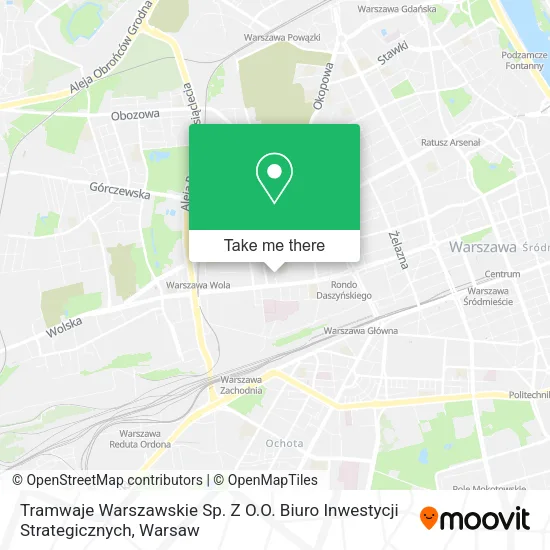 Tramwaje Warszawskie Sp. Z O.O. Biuro Inwestycji Strategicznych map