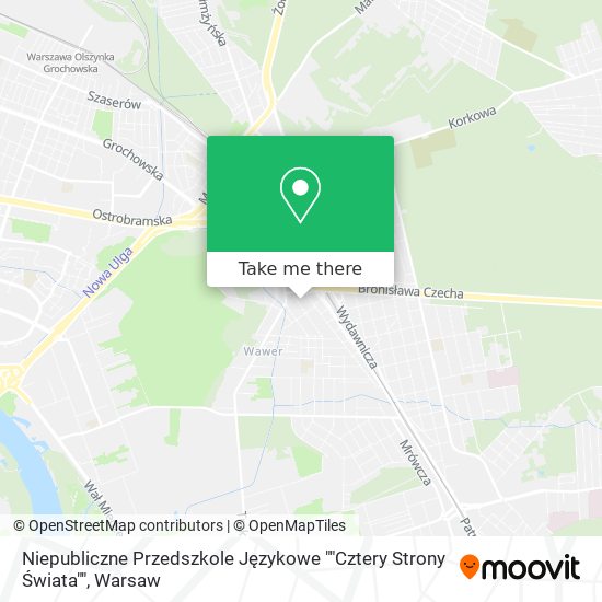 Niepubliczne Przedszkole Językowe ""Cztery Strony Świata"" map