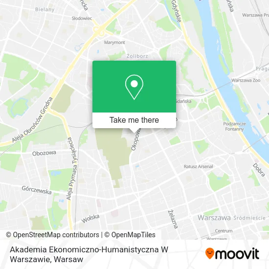 Akademia Ekonomiczno-Humanistyczna W Warszawie map