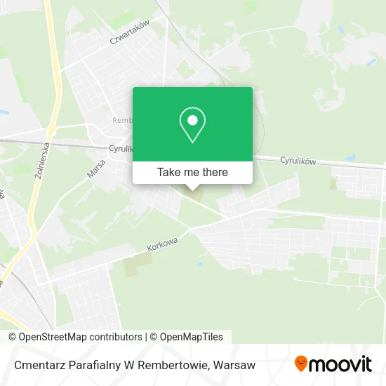 Карта Cmentarz Parafialny W Rembertowie