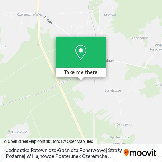 Jednostka Ratowniczo-Gaśnicza Państwowej Straży Pożarnej W Hajnówce Posterunek Czeremcha map