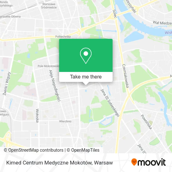 Kimed Centrum Medyczne Mokotów map