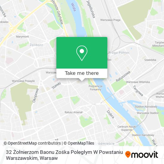 32 Żołnierzom Baonu Zośka Poległym W Powstaniu Warszawskim map