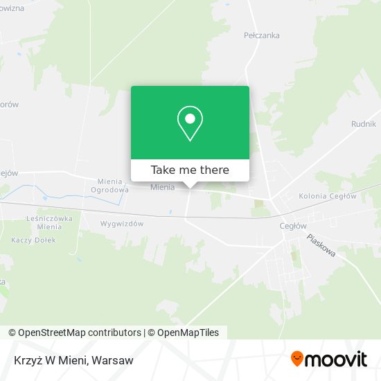 Krzyż W Mieni map