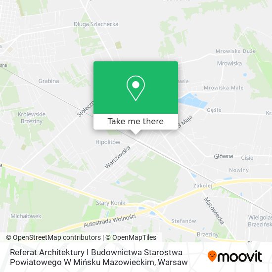 Referat Architektury I Budownictwa Starostwa Powiatowego W Mińsku Mazowieckim map