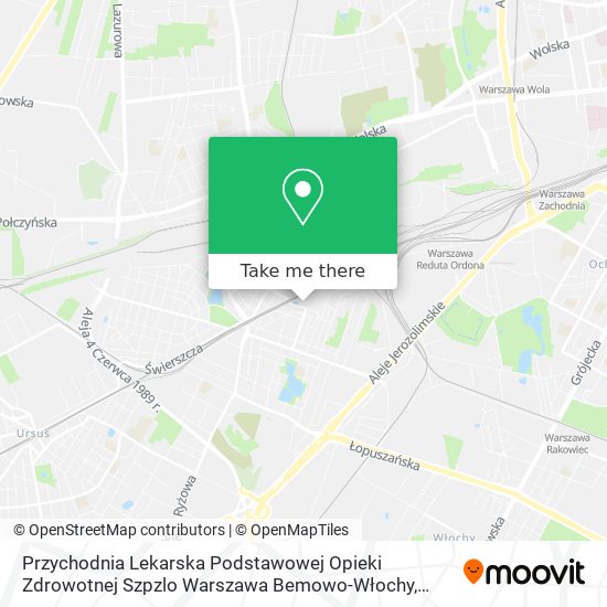 Przychodnia Lekarska Podstawowej Opieki Zdrowotnej Szpzlo Warszawa Bemowo-Włochy map