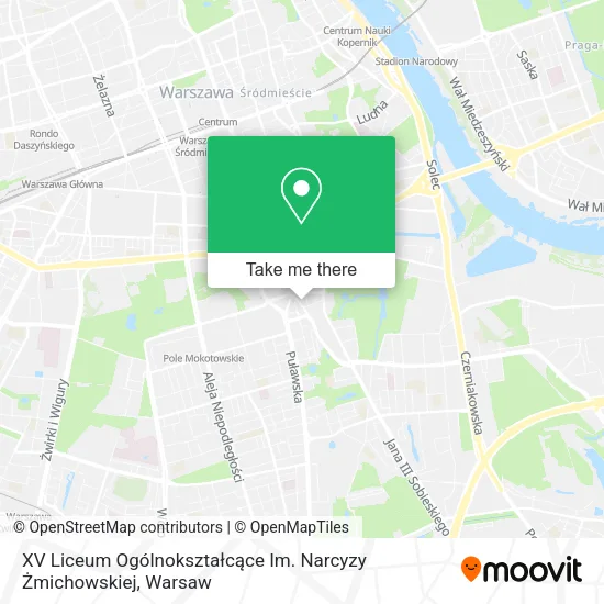 XV Liceum Ogólnokształcące Im. Narcyzy Żmichowskiej map