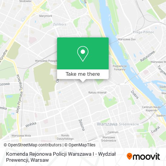 Komenda Rejonowa Policji Warszawa I - Wydział Prewencji map