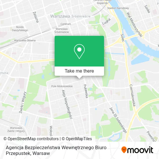 Карта Agencja Bezpieczeństwa Wewnętrznego Biuro Przepustek