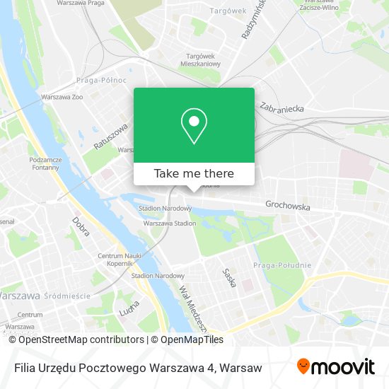 Filia Urzędu Pocztowego Warszawa 4 map