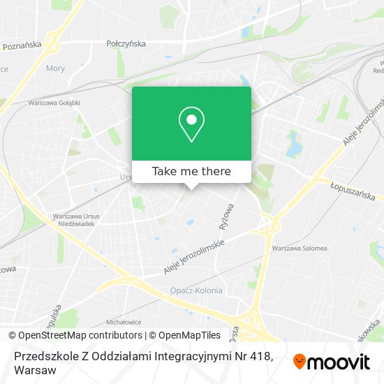 Карта Przedszkole Z Oddziałami Integracyjnymi Nr 418