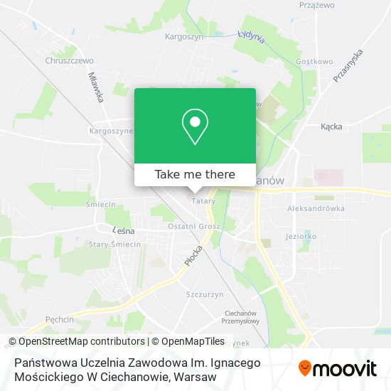 Państwowa Uczelnia Zawodowa Im. Ignacego Mościckiego W Ciechanowie map