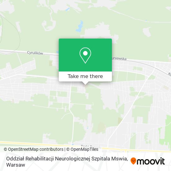 Oddział Rehabilitacji Neurologicznej Szpitala Mswia map