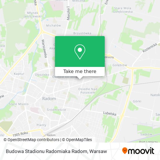 Budowa Stadionu Radomiaka Radom map