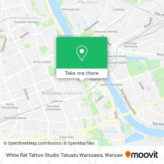 Карта White Rat Tattoo Studio Tatuażu Warszawa