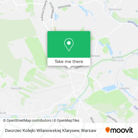 Dworzec Kolejki Wilanowskiej Klarysew map