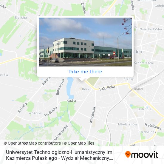 Uniwersytet Technologiczno-Humanistyczny Im. Kazimierza Pułaskiego - Wydział Mechaniczny map