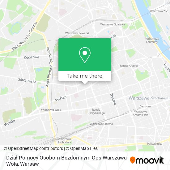 Dział Pomocy Osobom Bezdomnym Ops Warszawa-Wola map