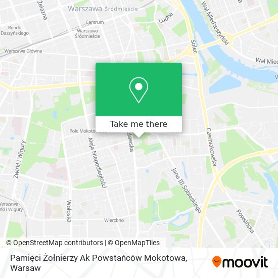 Pamięci Żołnierzy Ak Powstańców Mokotowa map