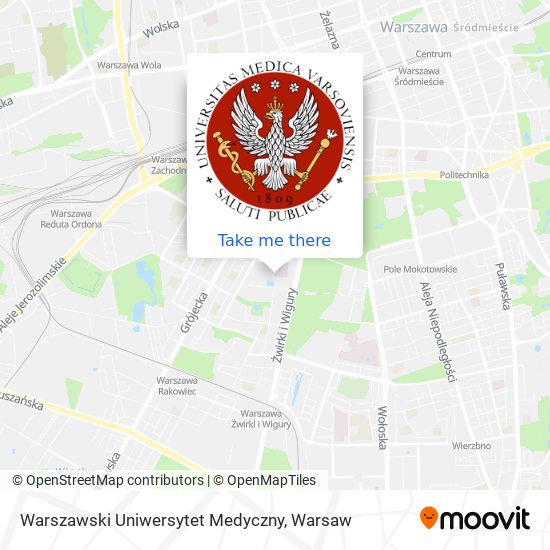 Карта Warszawski Uniwersytet Medyczny