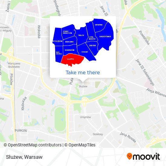 Służew map