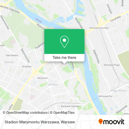 Stadion Marymontu Warszawa map