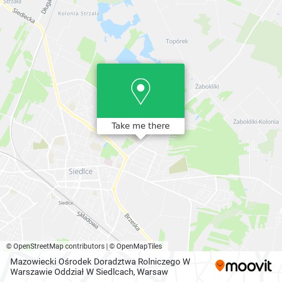 Mazowiecki Ośrodek Doradztwa Rolniczego W Warszawie Oddział W Siedlcach map