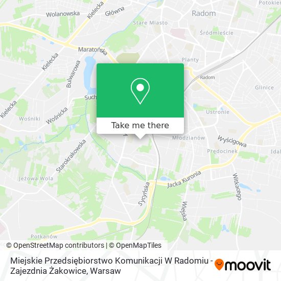 Miejskie Przedsiębiorstwo Komunikacji W Radomiu - Zajezdnia Żakowice map