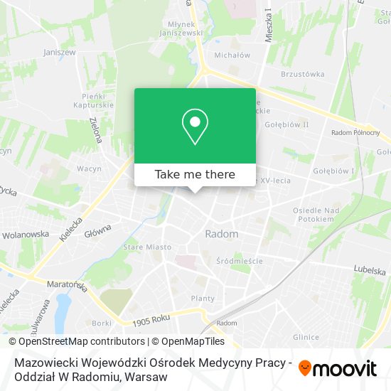 Mazowiecki Wojewódzki Ośrodek Medycyny Pracy - Oddział W Radomiu map