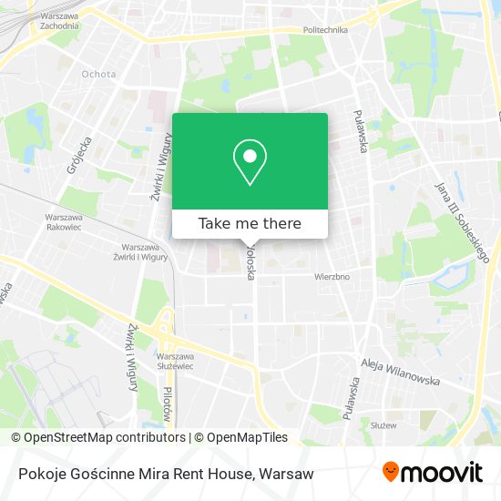 Pokoje Gościnne Mira Rent House map