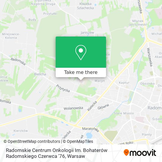 Radomskie Centrum Onkologii Im. Bohaterów Radomskiego Czerwca '76 map