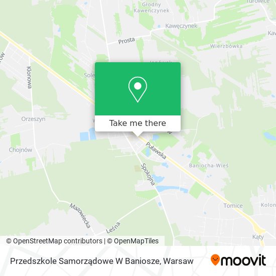 Карта Przedszkole Samorządowe W Baniosze