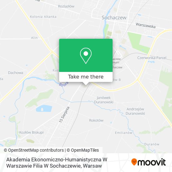 Akademia Ekonomiczno-Humanistyczna W Warszawie Filia W Sochaczewie map