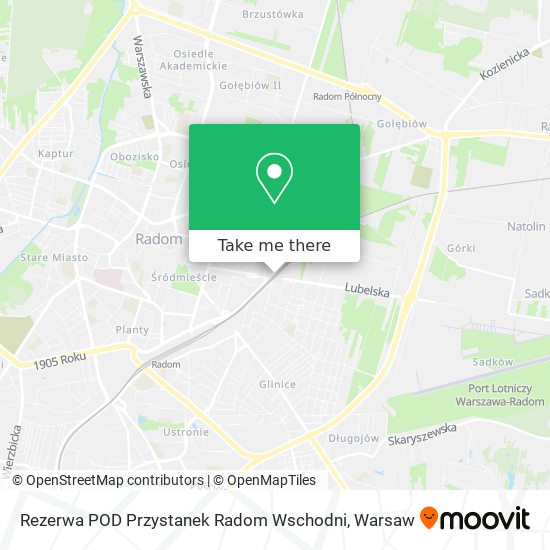 Rezerwa POD Przystanek Radom Wschodni map