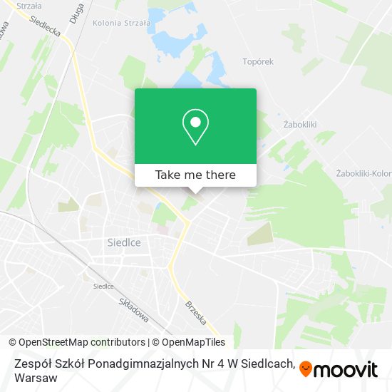 Zespół Szkół Ponadgimnazjalnych Nr 4 W Siedlcach map