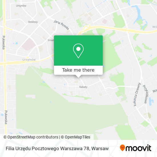 Filia Urzędu Pocztowego Warszawa 78 map