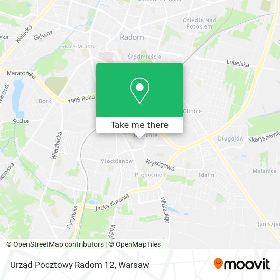 Urząd Pocztowy Radom 12 map