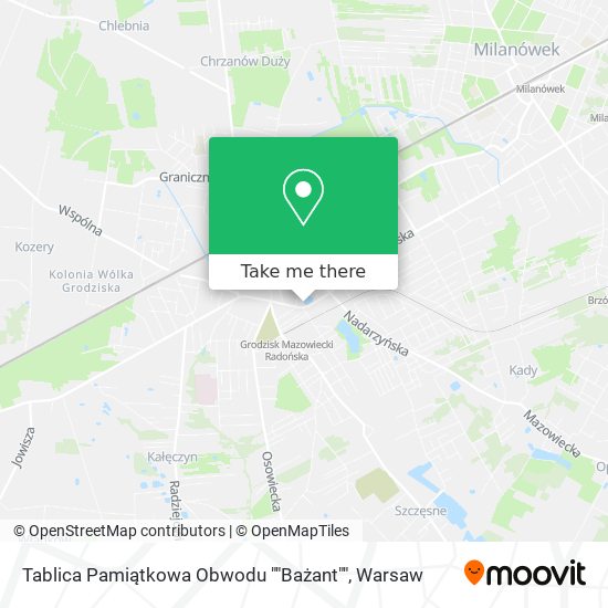 Tablica Pamiątkowa Obwodu ""Bażant"" map