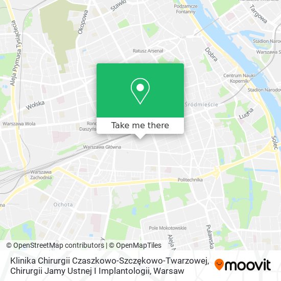 Klinika Chirurgii Czaszkowo-Szczękowo-Twarzowej, Chirurgii Jamy Ustnej I Implantologii map